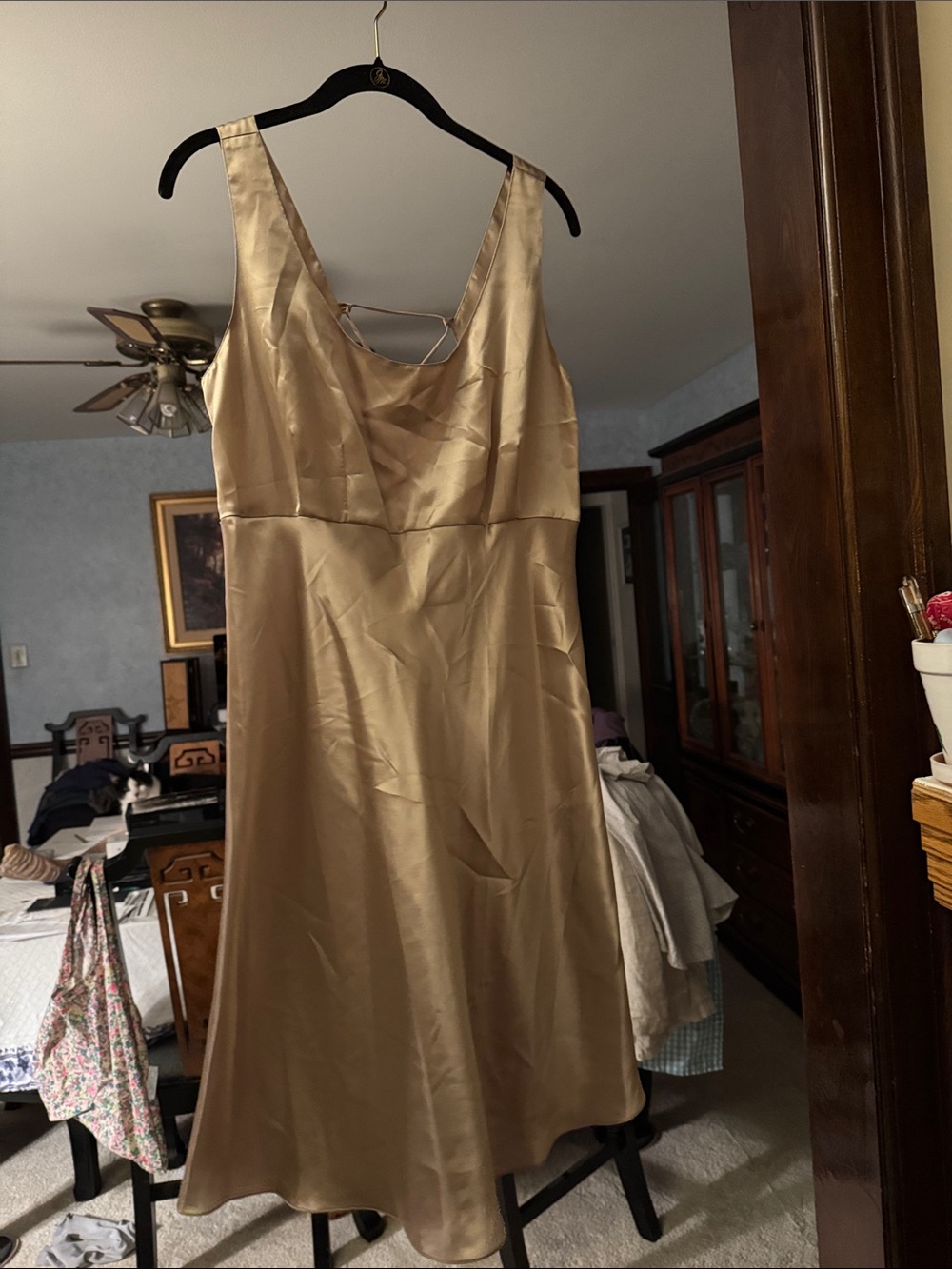 Gold Satin Slip Nightgown - Classic Ladies Sleepwear